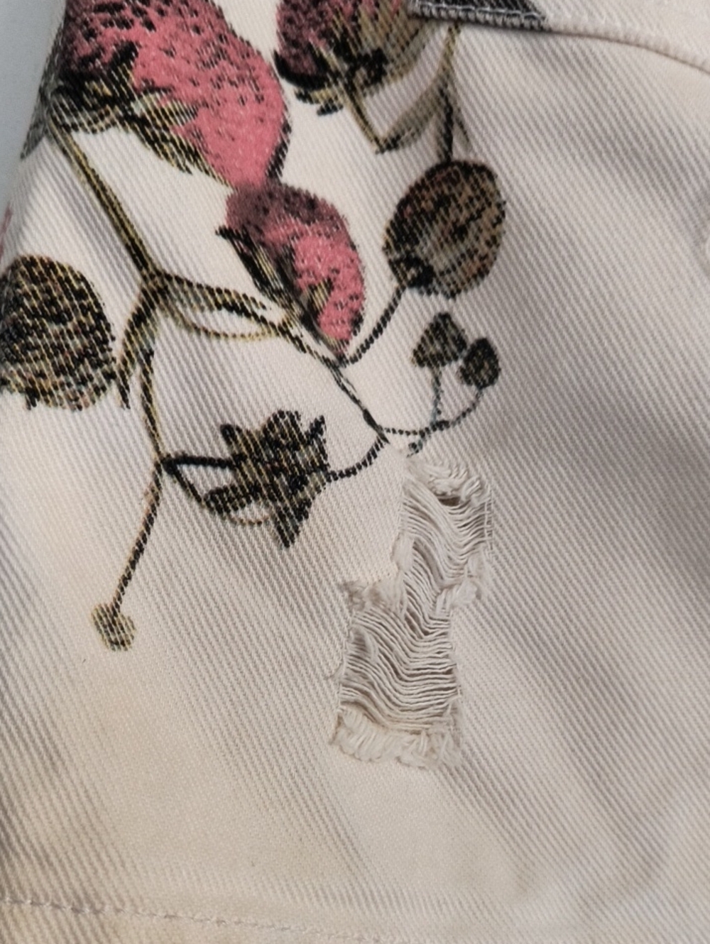 Vintage Y2K Roberto Cavalli Floral Tiger Print Denim Distressed Mini Skirt Sz S - Picture 15 of 17
